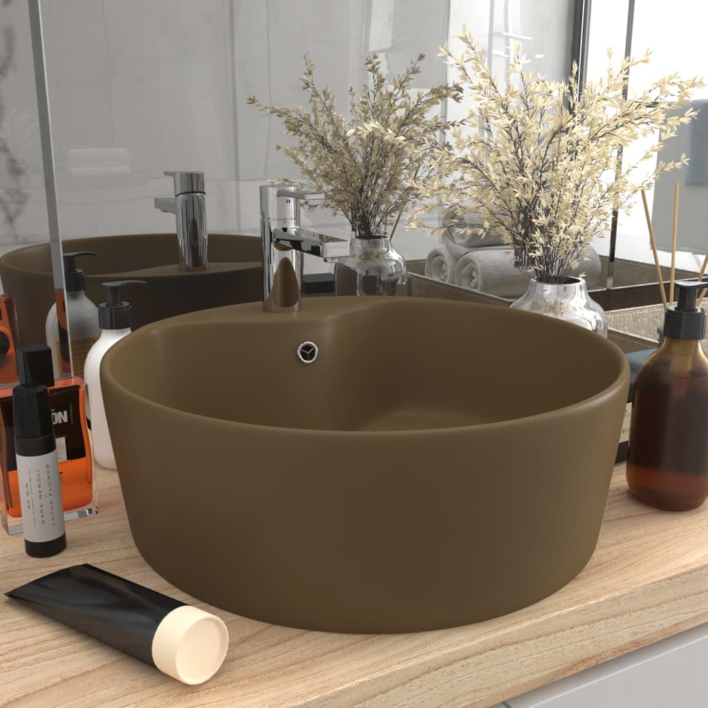 Ceramic Wash Basin with Overflow - Various Finishes