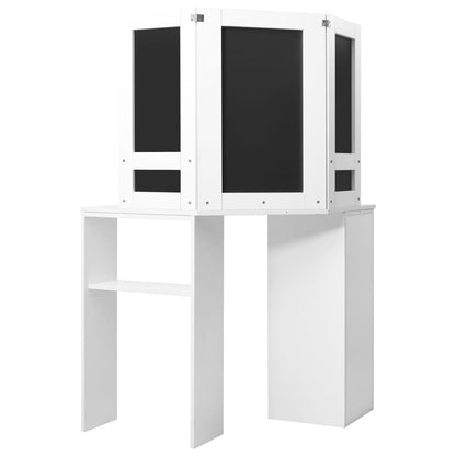 Corner Dressing Table Make-up Table with LED Light White - Bend