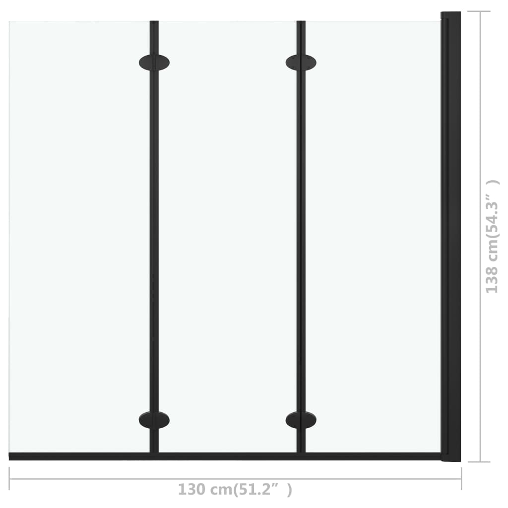 Folding Black Shower Enclosure with Safety Glass Panels - Bend