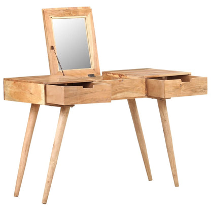 Dressing Table with Mirror 112x45x76 cm Solid Acacia Wood - Bend