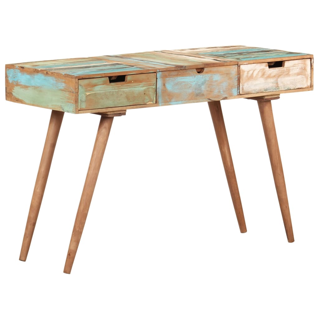 Dressing Table with Mirror 112x45x76 cm Solid Reclaimed Wood - Bend