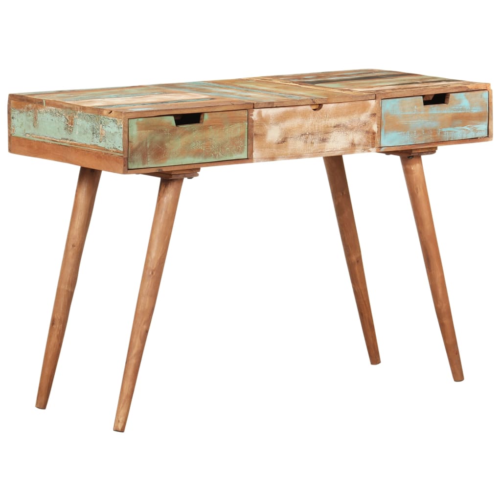 Dressing Table with Mirror 112x45x76 cm Solid Reclaimed Wood - Bend