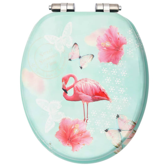 MDF Toilet Seat - Flamingo Design