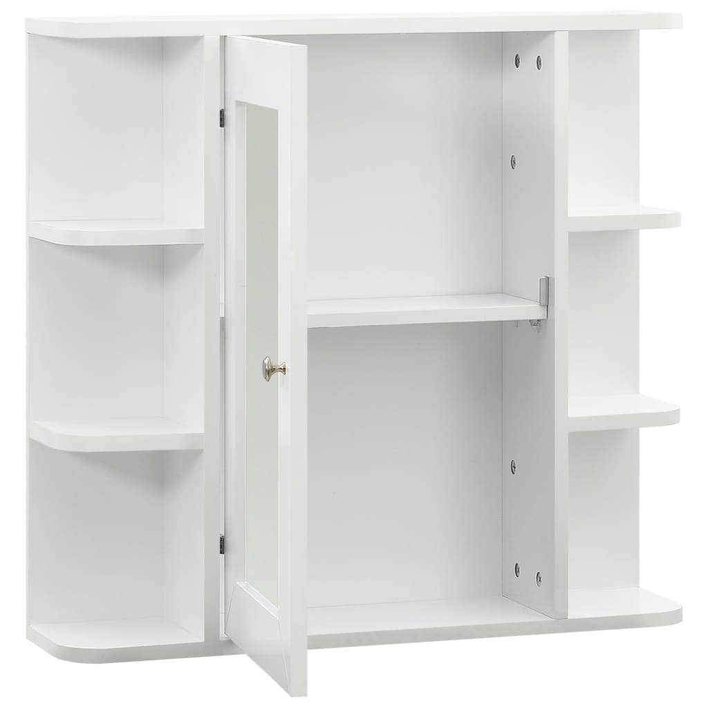 Bathroom Mirror Cabinet White 66x17x63 cm MDF - Bend