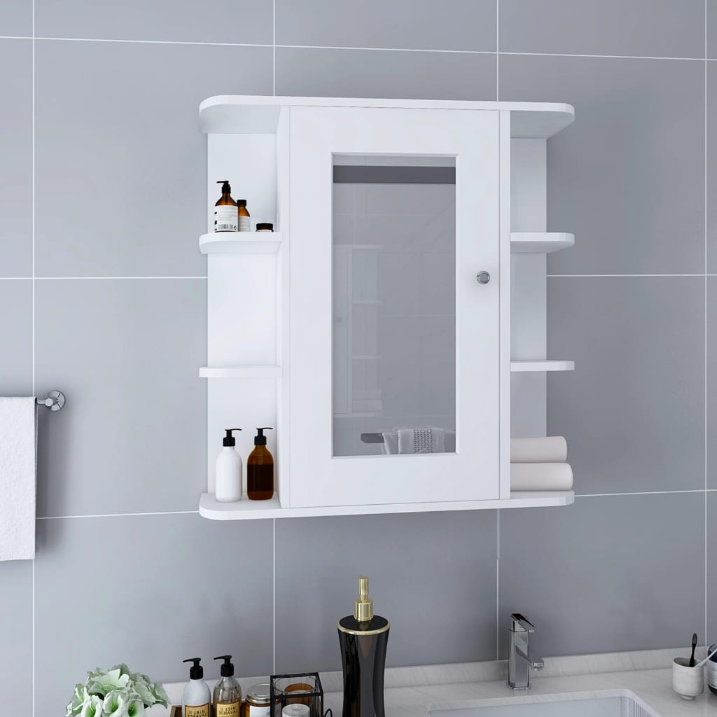 Bathroom Mirror Cabinet White 66x17x63 cm MDF - Bend