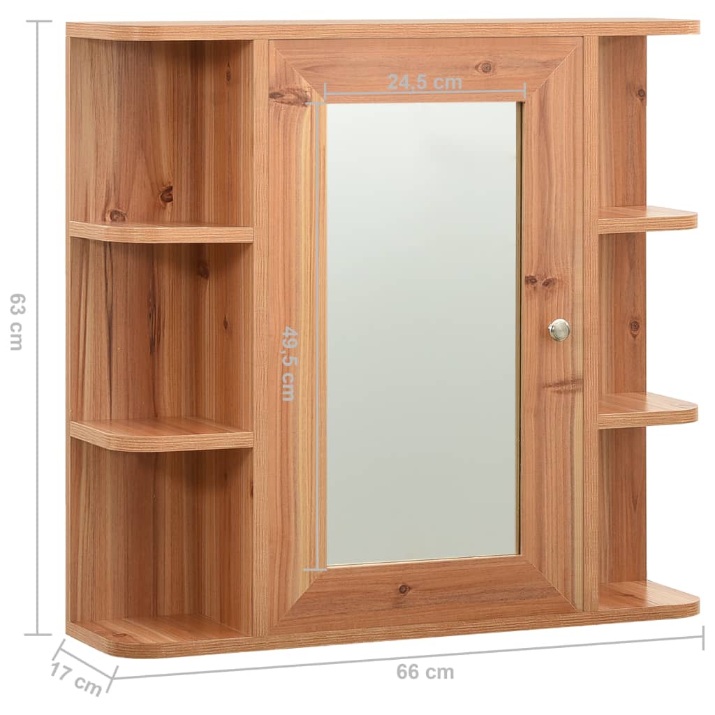 Bathroom Mirror Cabinet Oak 66x17x63 cm MDF - Bend