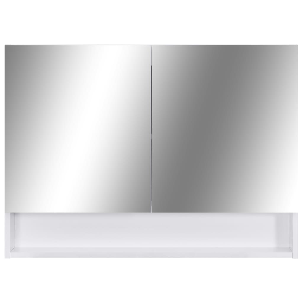 LED Bathroom Mirror Cabinet White 80x15x60 cm MDF - Bend