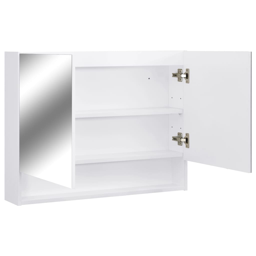 LED Bathroom Mirror Cabinet White 80x15x60 cm MDF - Bend