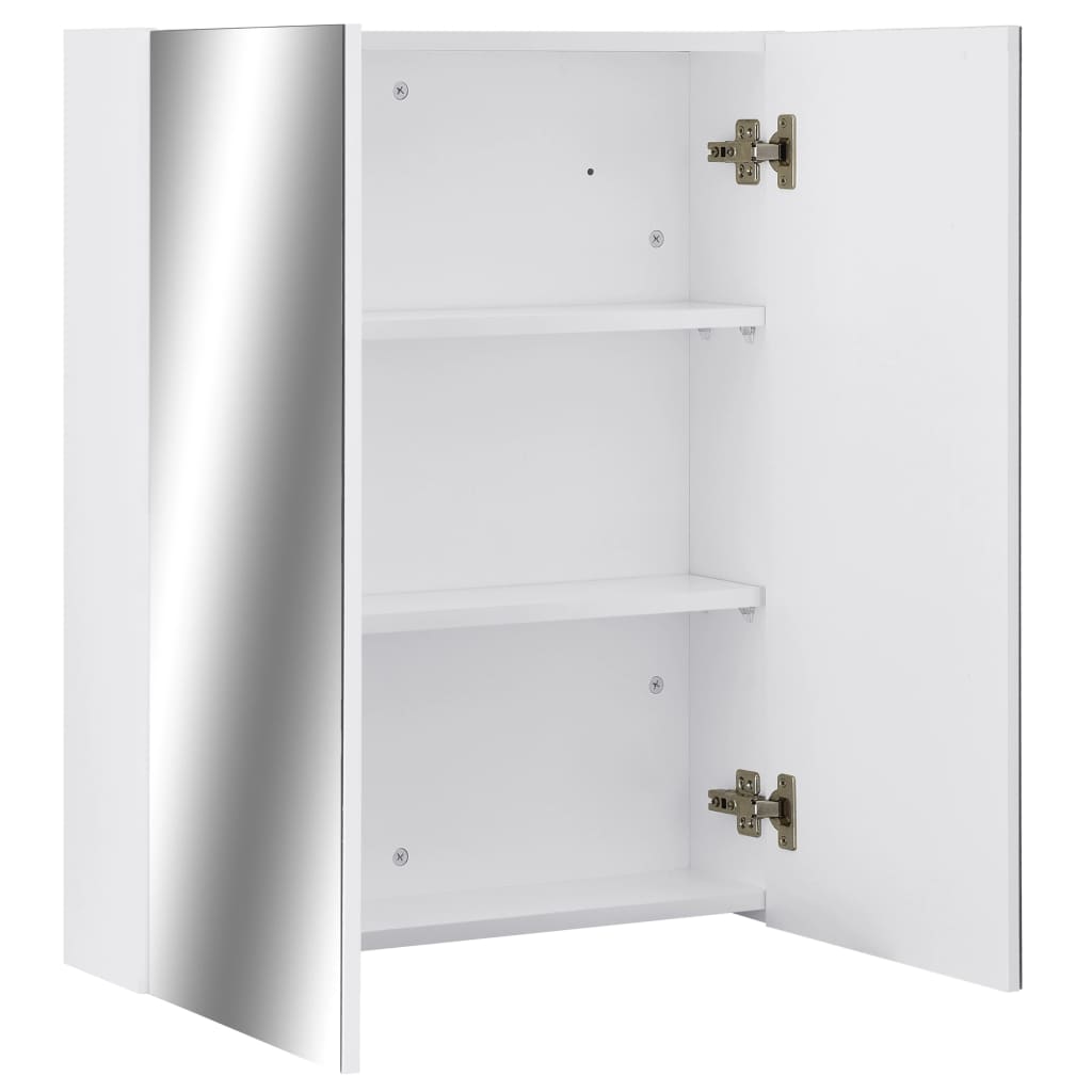 Bathroom Mirror Cabinet White 60x15x75 cm MDF - Bend