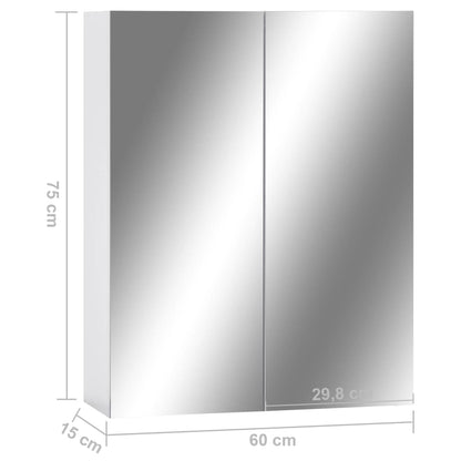 Bathroom Mirror Cabinet White 60x15x75 cm MDF - Bend