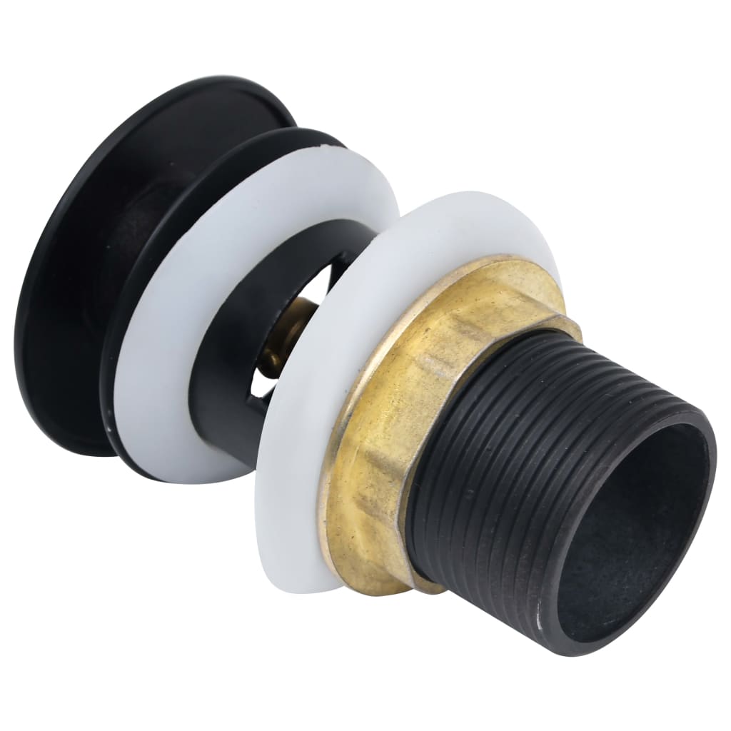 Push Drain with Overflow Function Black 6.4x6.4x9.1 cm - Bend