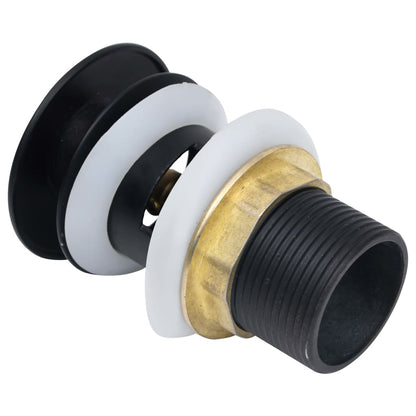 Push Drain with Overflow Function Black 6.4x6.4x9.1 cm - Bend