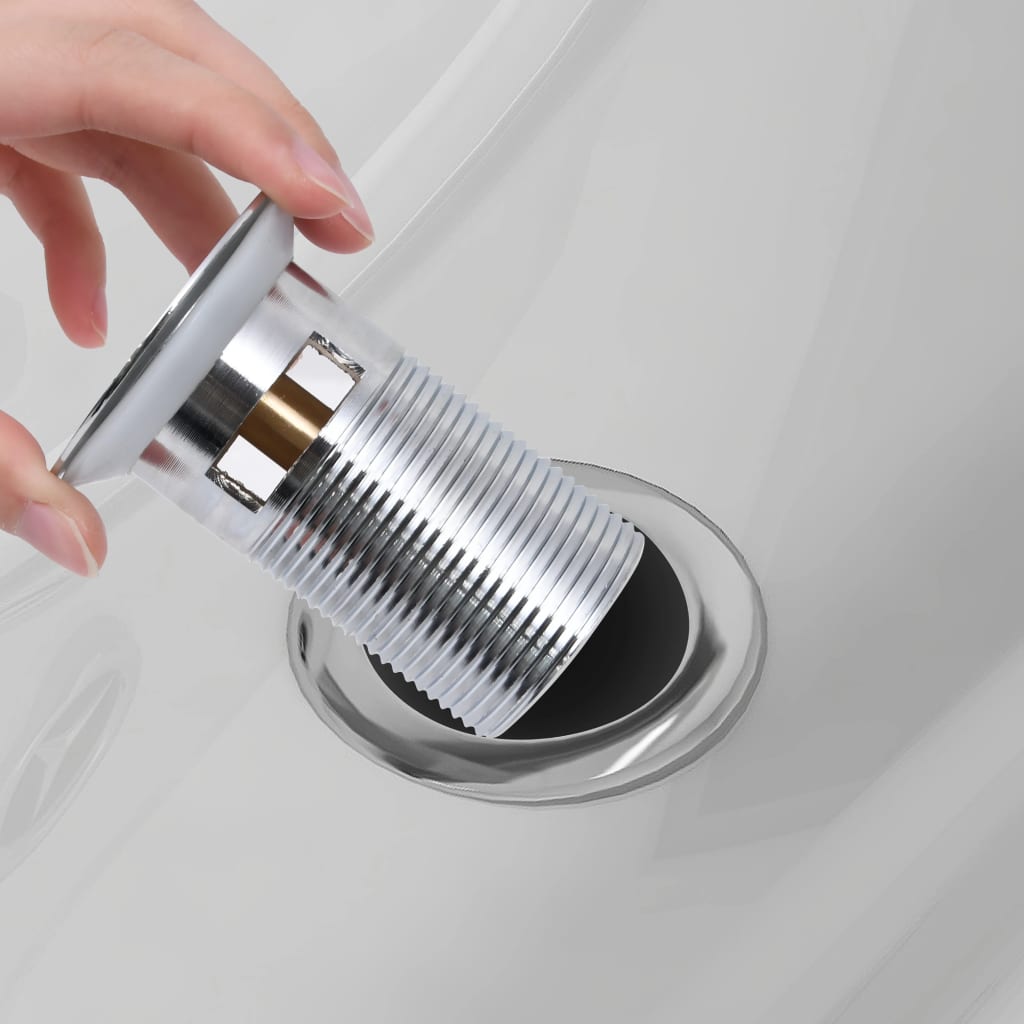 Push Drain without Overflow Function Silver 6.4x6.4x9.1 cm - Bend