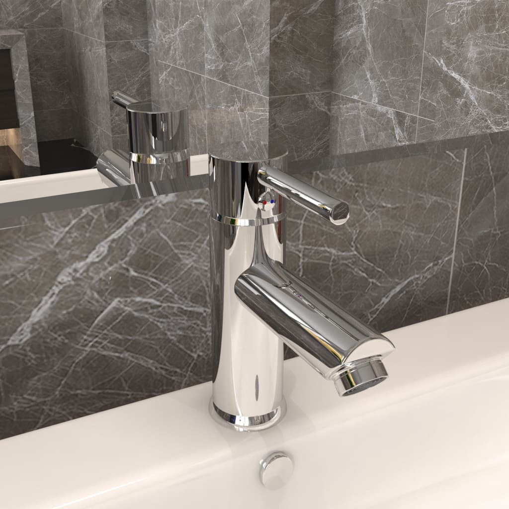 Bathroom Basin Faucet - Gold, Grey, Silver, Chromed Finish, Black - 130 mm