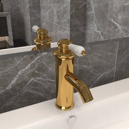 Bathroom Basin Faucet - Gold, Grey, Silver, Chromed Finish, Black - 130 mm