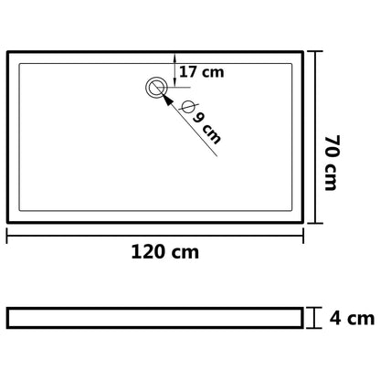 White Rectangular ABS Shower Base Tray - Bend