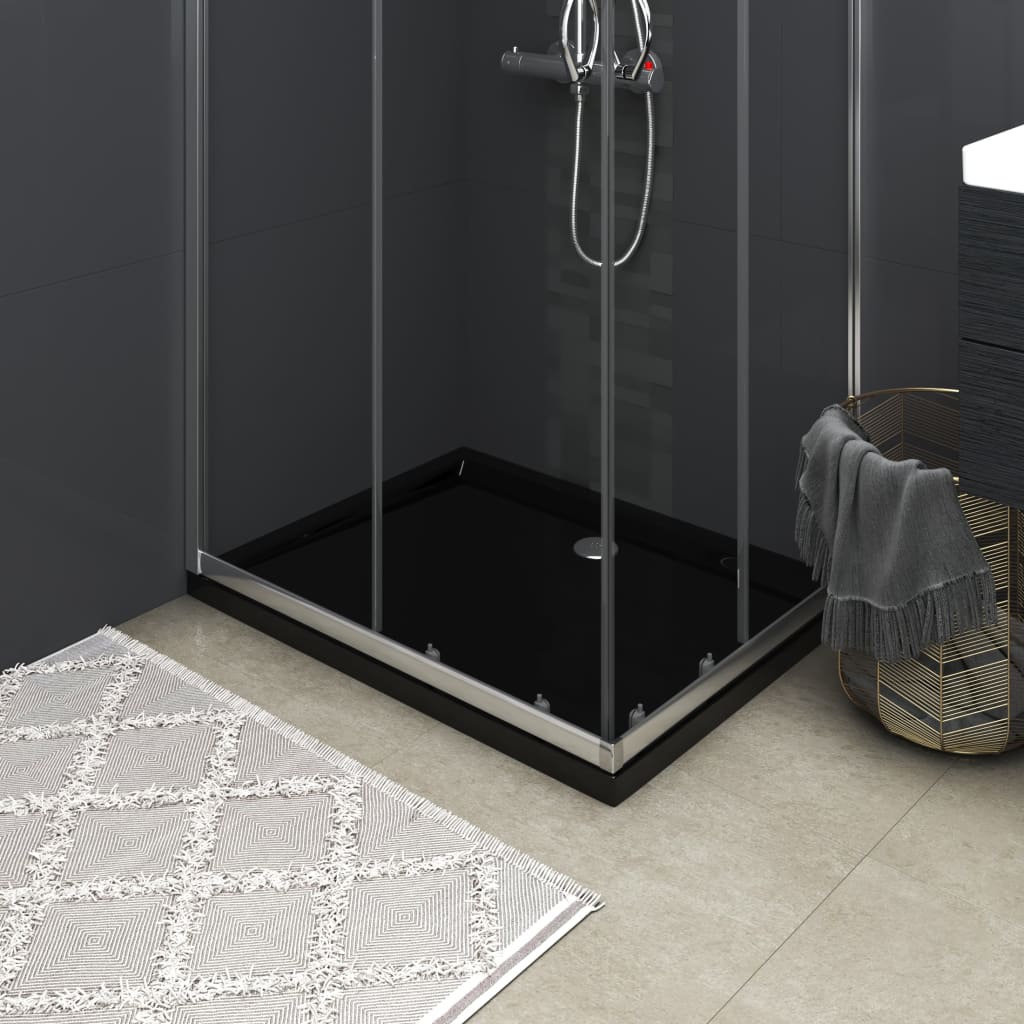 Black Rectangular ABS Shower Base Tray - Bend