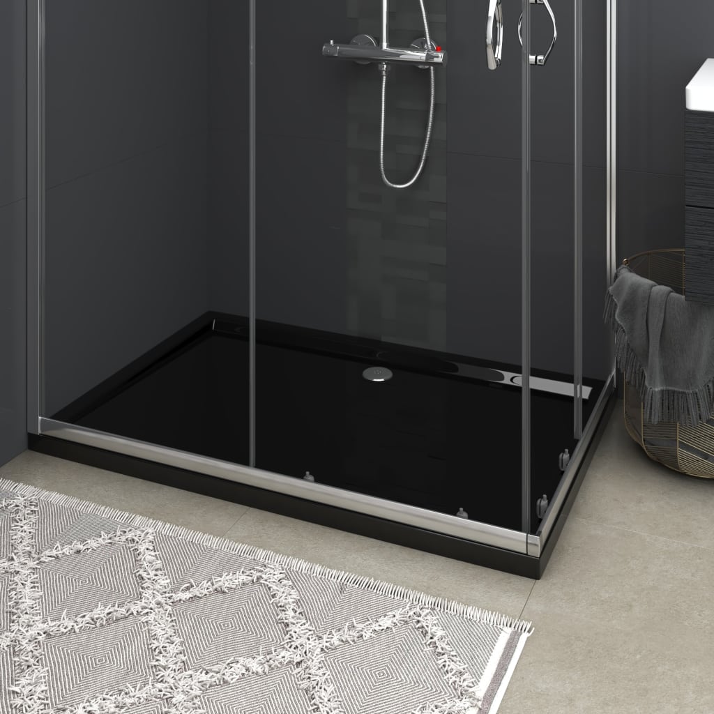 Black Rectangular ABS Shower Base Tray - Bend