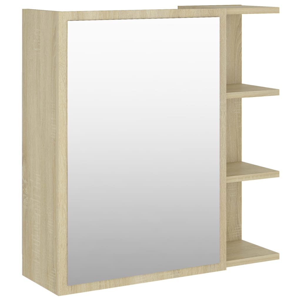 Bathroom Mirror Cabinet Sonoma Oak 62.5x20.5x64 cm Engineered Wood