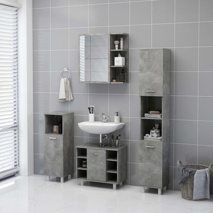 Bathroom Mirror Cabinet Concrete Grey 62.5x20.5x64 cm Engineered Wood - Bend