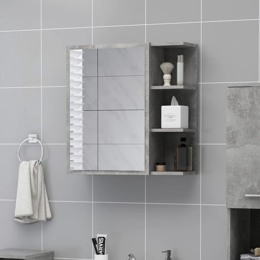 Bathroom Mirror Cabinet Concrete Grey 62.5x20.5x64 cm Engineered Wood - Bend