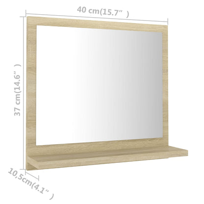 Bathroom Mirror Sonoma Oak 40x10.5x37 cm Engineered Wood