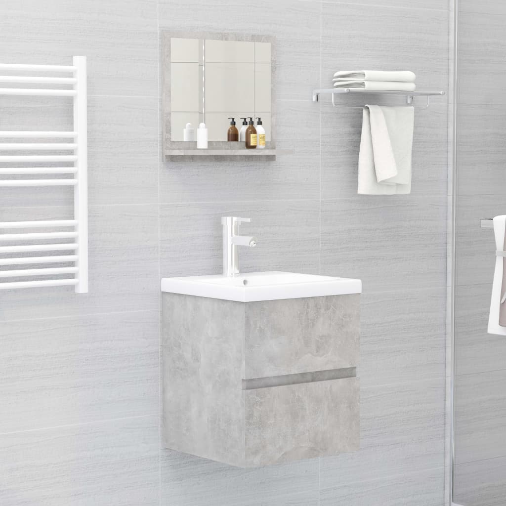 Bathroom Mirror Concrete Grey 40x10.5x37 cm Engineered Wood