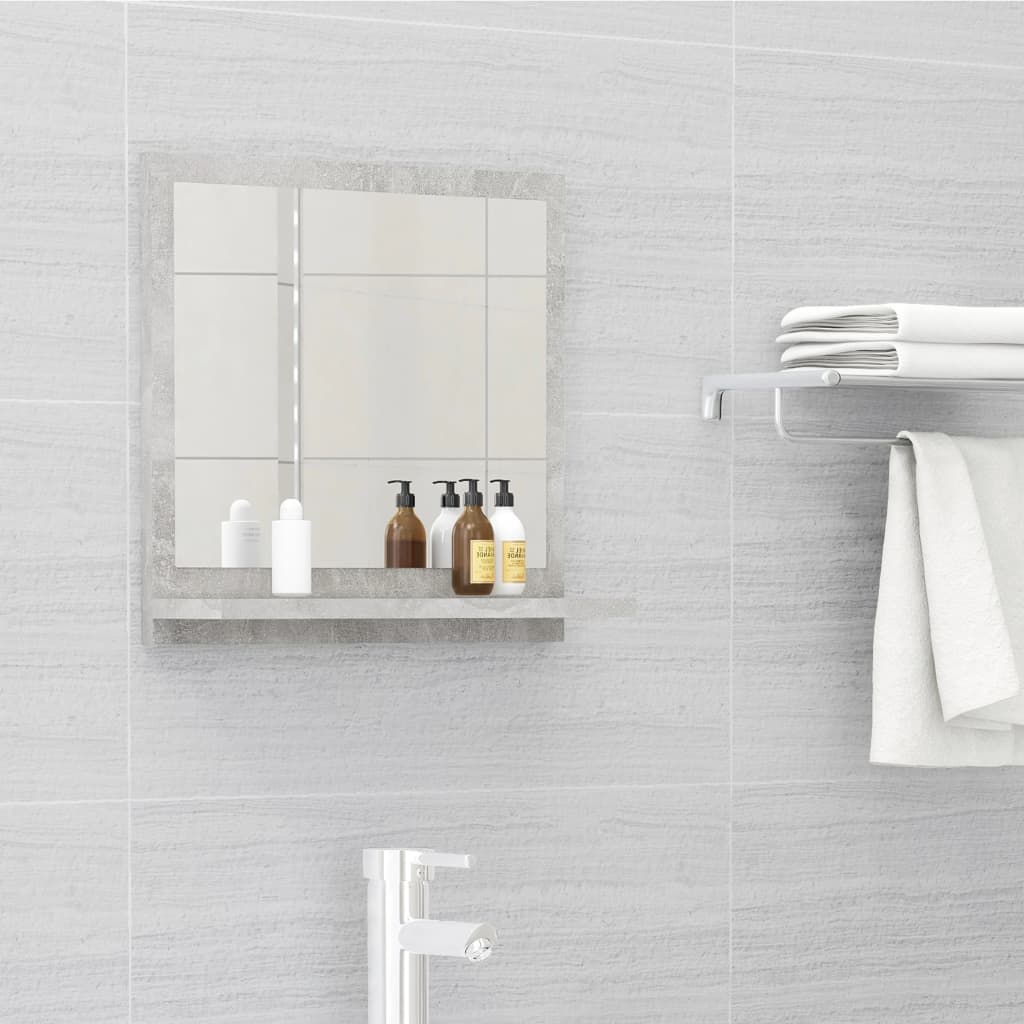 Bathroom Mirror Concrete Grey 40x10.5x37 cm Engineered Wood