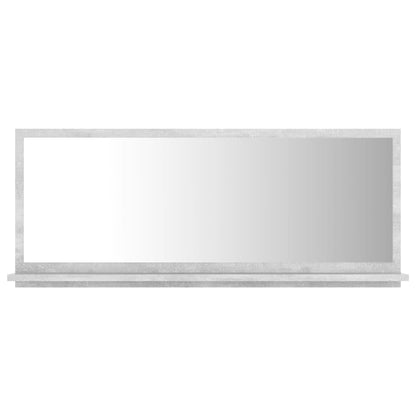 Bathroom Mirror Concrete Grey 90x10.5x37 cm Engineered Wood