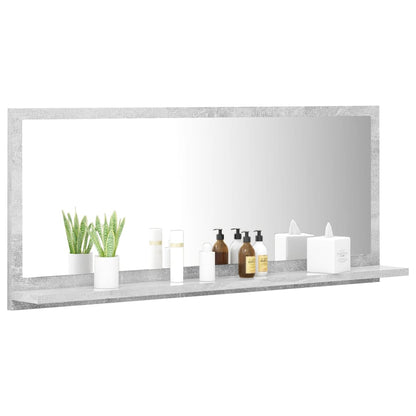 Bathroom Mirror Concrete Grey 90x10.5x37 cm Engineered Wood