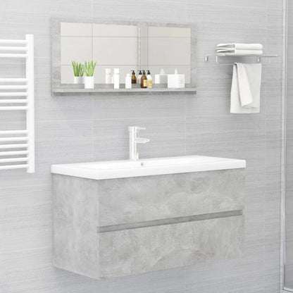 Bathroom Mirror Concrete Grey 90x10.5x37 cm Engineered Wood