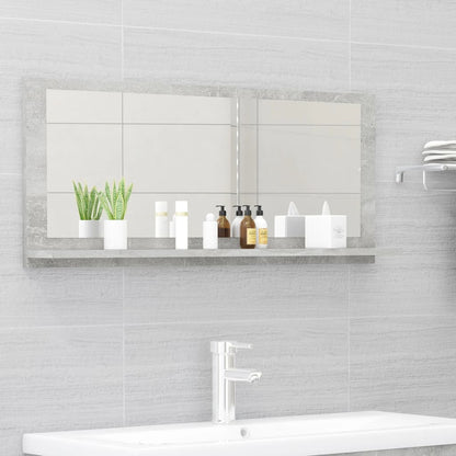 Bathroom Mirror Concrete Grey 90x10.5x37 cm Engineered Wood