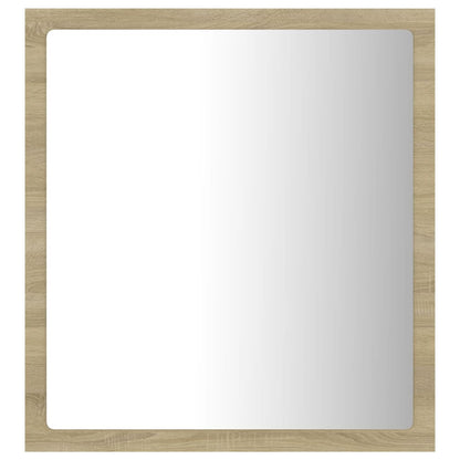 LED Bathroom Mirror Sonoma Oak 40x8.5x37 cm Acrylic