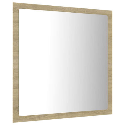 LED Bathroom Mirror Sonoma Oak 40x8.5x37 cm Acrylic