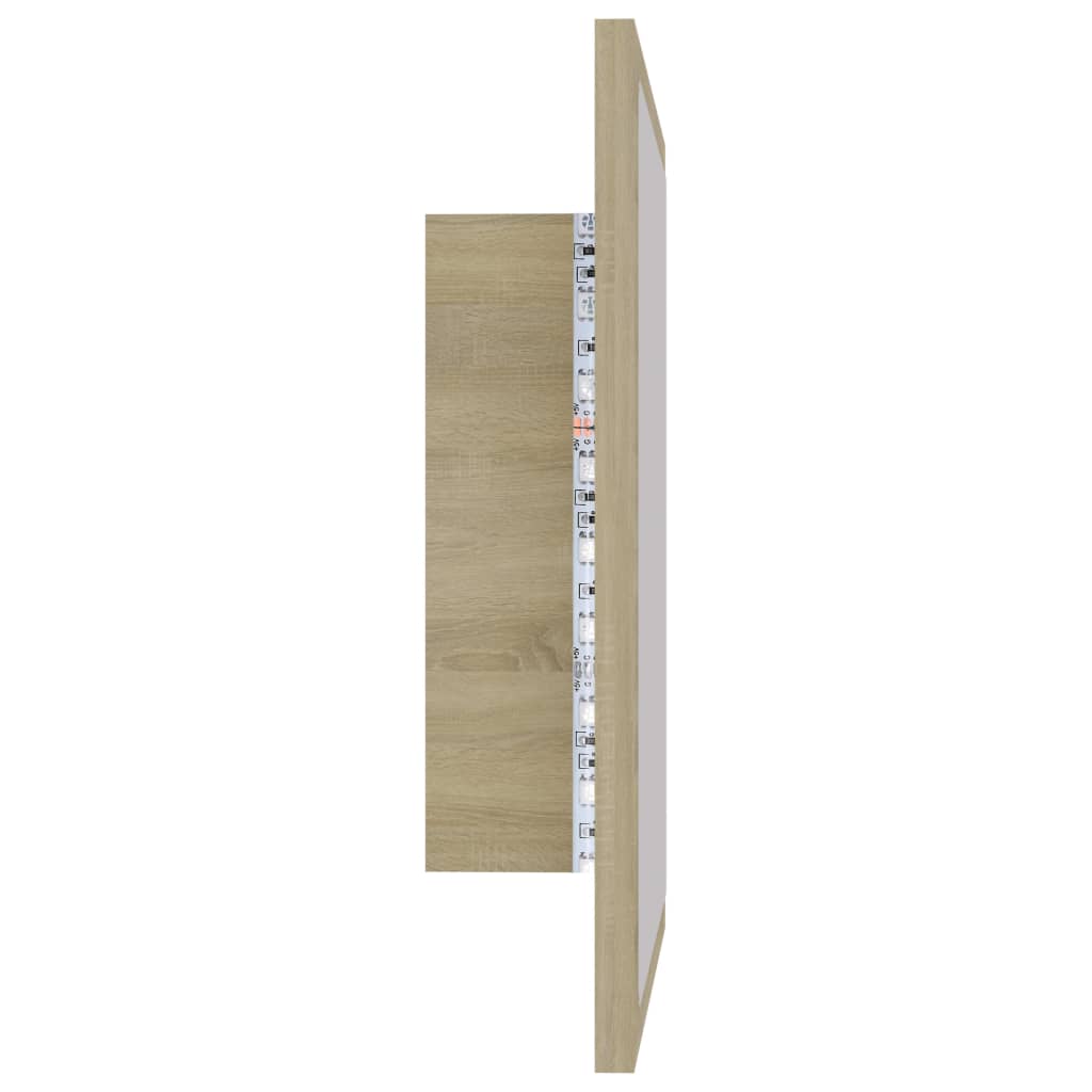 LED Bathroom Mirror Sonoma Oak 40x8.5x37 cm Acrylic