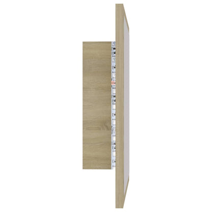 LED Bathroom Mirror Sonoma Oak 40x8.5x37 cm Acrylic