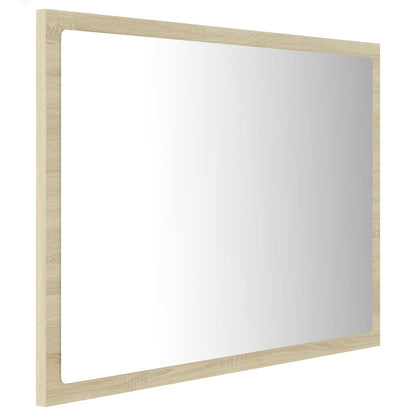 LED Bathroom Mirror Sonoma Oak 60x8.5x37 cm Acrylic