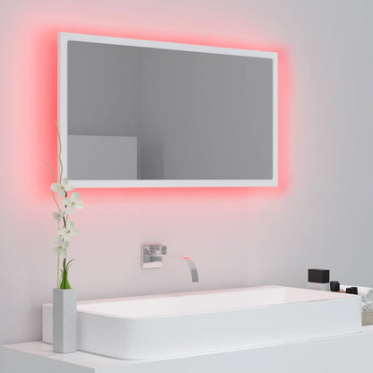 LED Bathroom Mirror White 80x8.5x37 cm Acrylic