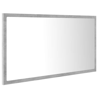 LED Bathroom Mirror Concrete Grey 80x8.5x37 cm Acrylic