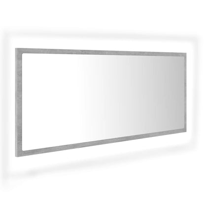 LED Bathroom Mirror Concrete Grey 100x8.5x37 cm Acrylic