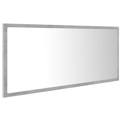 LED Bathroom Mirror Concrete Grey 100x8.5x37 cm Acrylic