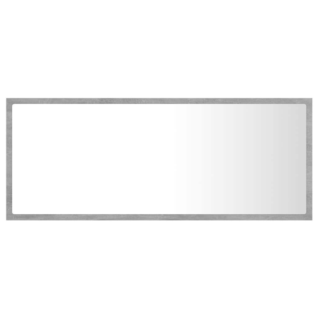 LED Bathroom Mirror Concrete Grey 100x8.5x37 cm Acrylic