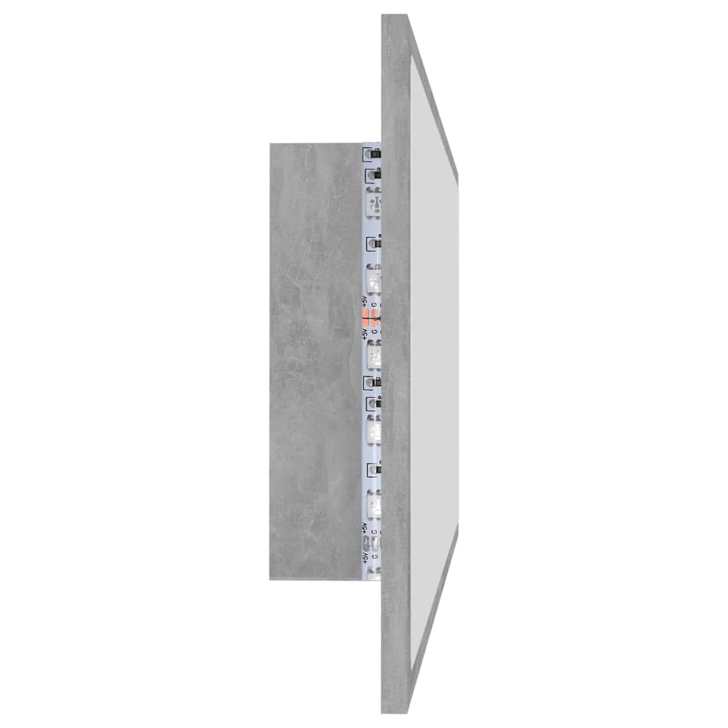 LED Bathroom Mirror Concrete Grey 100x8.5x37 cm Acrylic