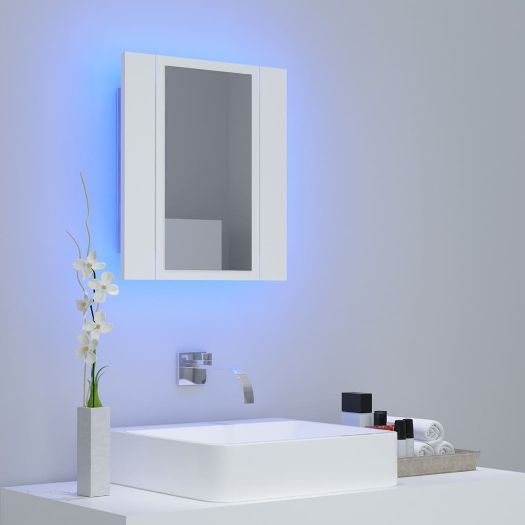 LED Bathroom Mirror Cabinet White 40x12x45 cm Acrylic