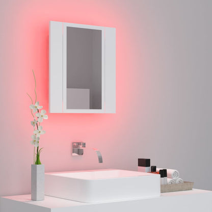 LED Bathroom Mirror Cabinet White 40x12x45 cm Acrylic