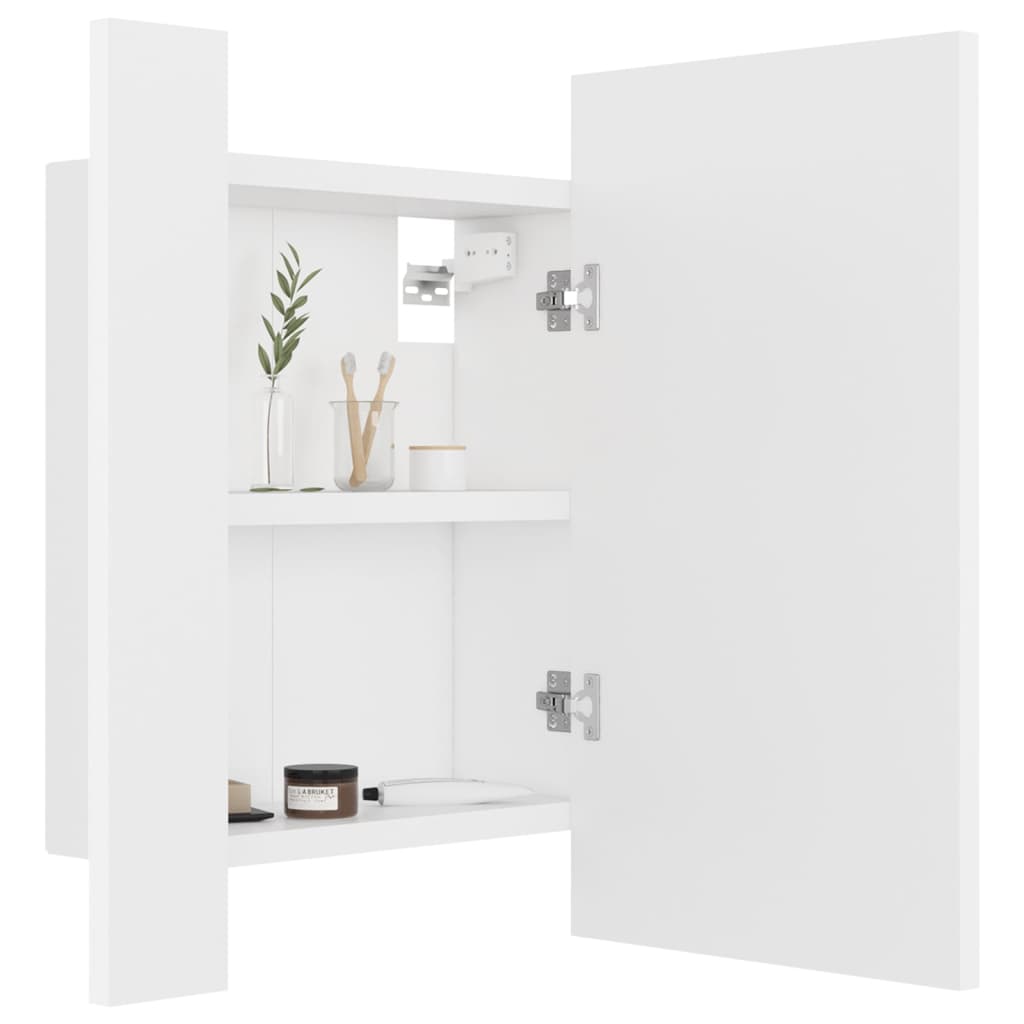 LED Bathroom Mirror Cabinet White 40x12x45 cm Acrylic