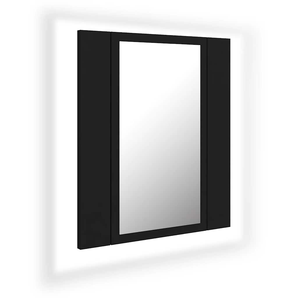 LED Bathroom Mirror Cabinet Black 40x12x45 cm Acrylic