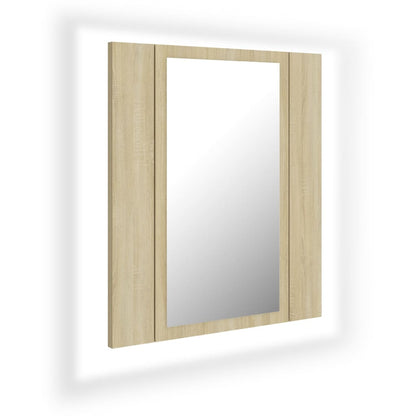 LED Bathroom Mirror Cabinet Sonoma Oak 40x12x45 cm Acrylic - Bend