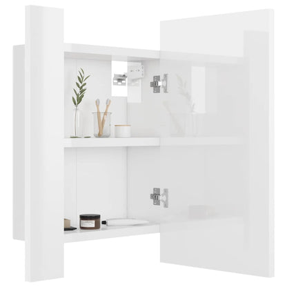 LED Bathroom Mirror Cabinet High Gloss White 40x12x45 cm Acrylic - Bend