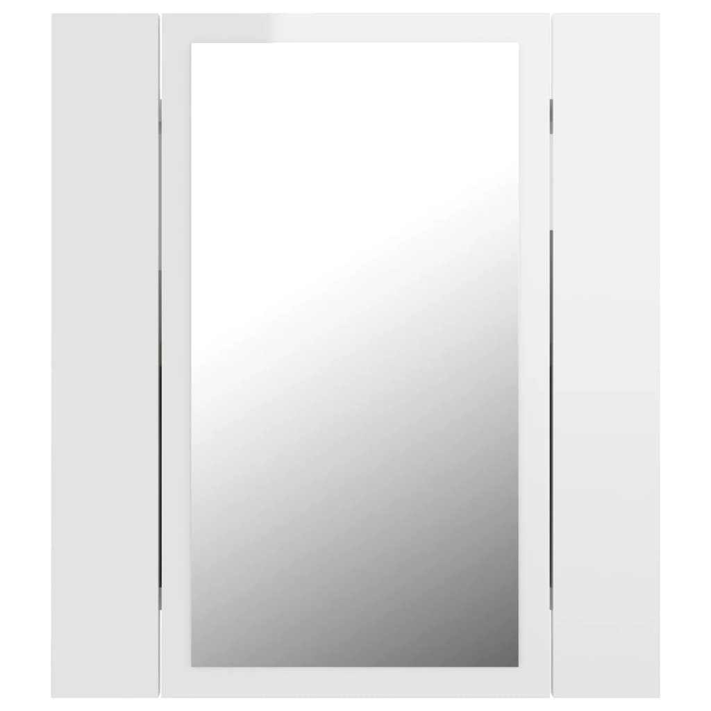 LED Bathroom Mirror Cabinet High Gloss White 40x12x45 cm Acrylic - Bend